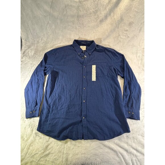 St. John's Bay Shirt Men's XXL Blue Classic Fit Long Sleeve Button Down NWT - Picture 1 of 9